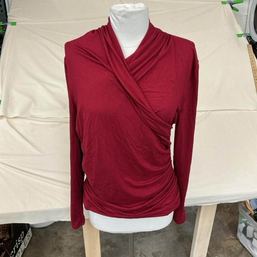 SweatyRocks Women's Burgundy Wrap Top | Size L | NWT